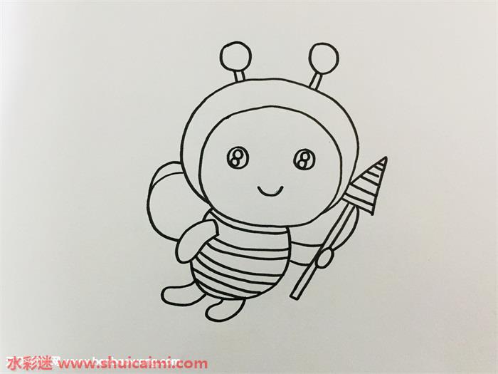 彩色卡通小蜜蜂怎么画卡通小蜜蜂简笔画画法