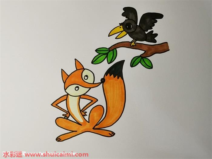 狐狸和乌鸦怎么画狐狸和乌鸦简笔画步骤