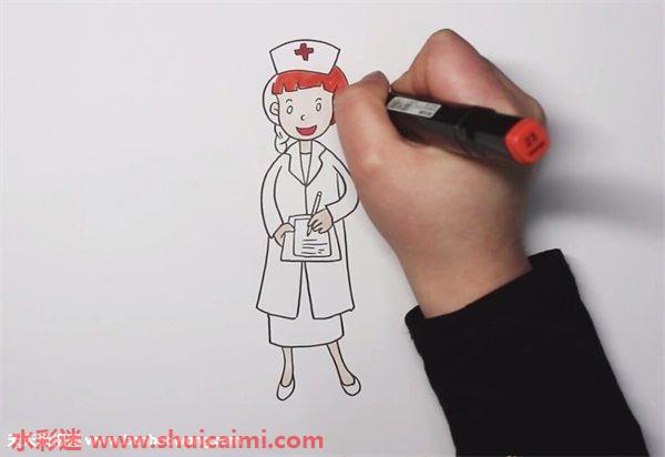 护士怎么画护士简笔画画法