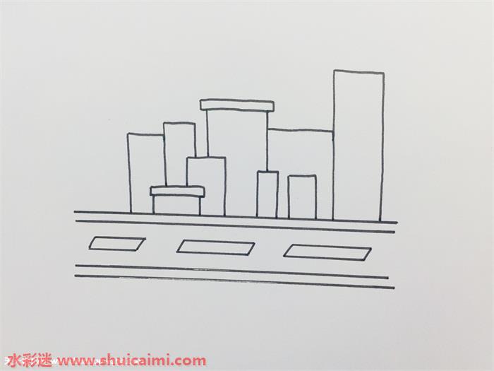 城市怎么画城市简笔画步骤图