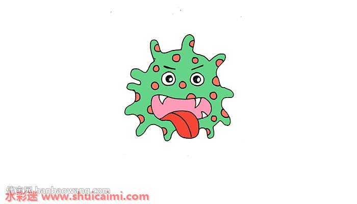 卡通病毒细菌简笔画怎么画?病毒细菌简笔画步骤分享