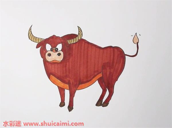 牛怎么画牛简笔画彩色