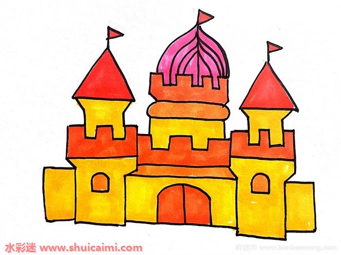 qq红包城堡怎么画qq红包城堡简笔画图片大全带颜色