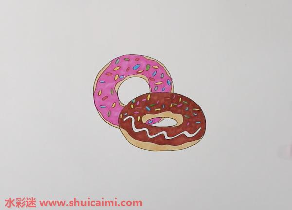 甜甜圈怎么画甜甜圈简笔画简单易画彩色