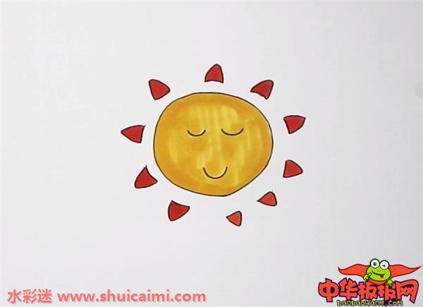 卡通太阳怎么画?可爱的卡通太阳简笔画步骤分享