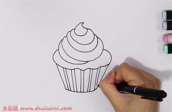 甜品简笔画的画法步骤图解