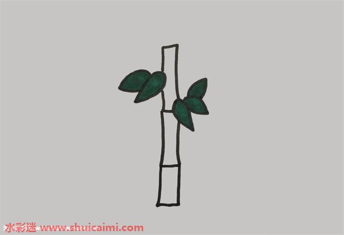 看图解步骤学习竹子竹叶简笔画怎么画