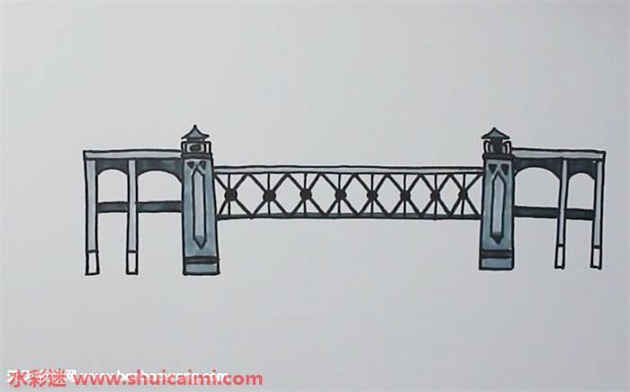 武汉长江大桥怎么画武汉长江大桥简笔画简单又漂亮彩色
