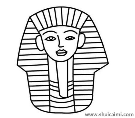 彩色古埃及法老儿童简笔画