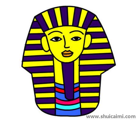 彩色古埃及法老儿童简笔画