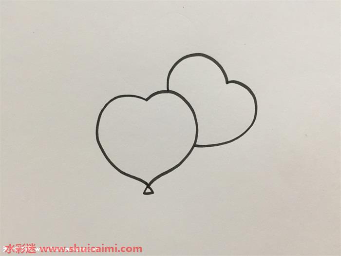 爱心气球简笔画的画法步骤图解