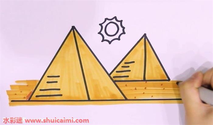 金字塔怎么画金字塔简笔画简单彩色