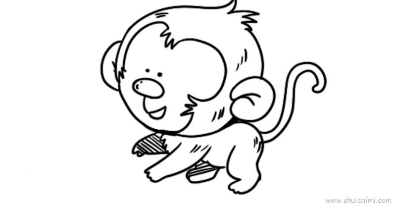 猴子儿童画怎么画猴子简笔画图片