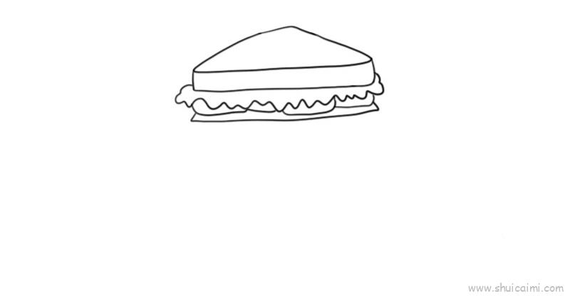 三明治儿童画怎么画三明治简笔画简单