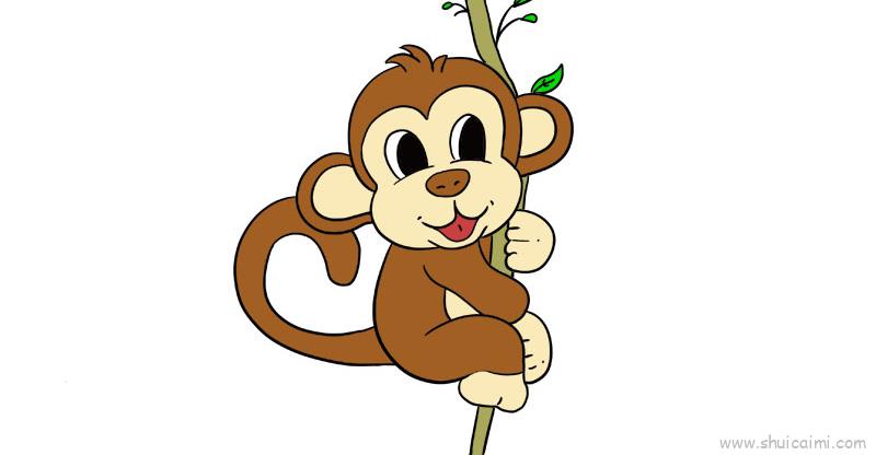 猴子儿童画怎么画猴子简笔画简单
