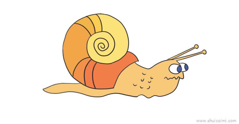 小蜗牛儿童画怎么画小蜗牛简笔画画法