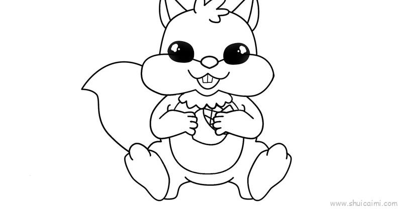 松鼠儿童画怎么画松鼠简笔画简单