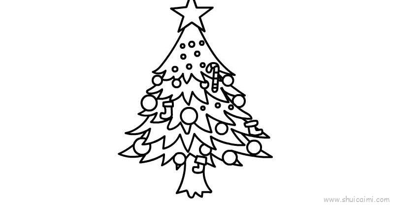 圣诞树儿童画怎么画圣诞树简笔画顺序