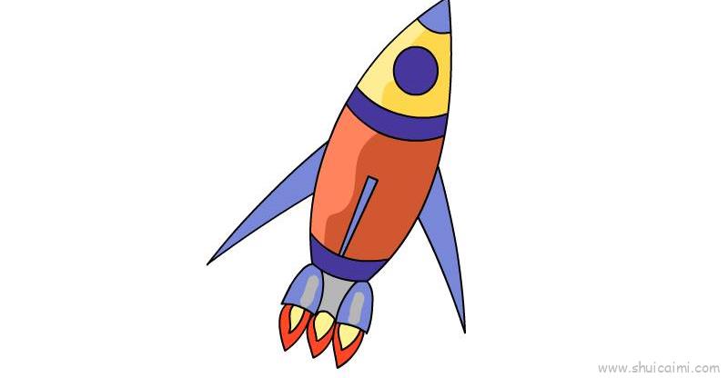 火箭儿童画怎么画火箭简笔画步骤