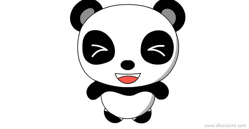 大熊猫儿童画怎么画大熊猫简笔画画法