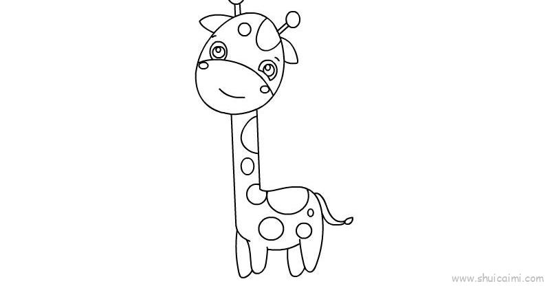 长颈鹿儿童画怎么画长颈鹿简笔画绘画教程