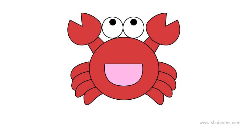 螃蟹儿童画怎么画螃蟹简笔画好看