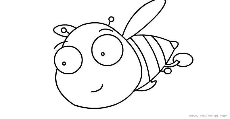 小蜜蜂卡通简笔画教学步骤