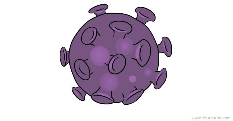 新冠病毒简笔画画法图解