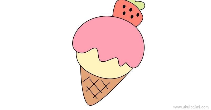 冰淇淋儿童画怎么画冰淇淋简笔画顺序
