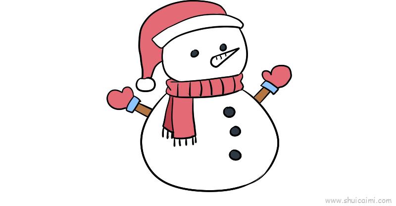 圣诞节雪人儿童画怎么画圣诞节雪人简笔画顺序