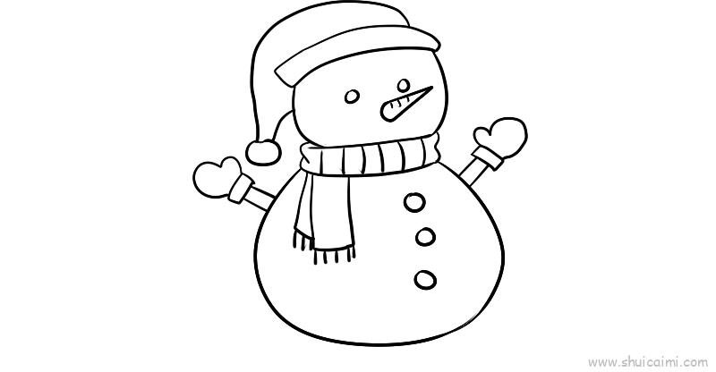 圣诞节雪人儿童画怎么画圣诞节雪人简笔画顺序