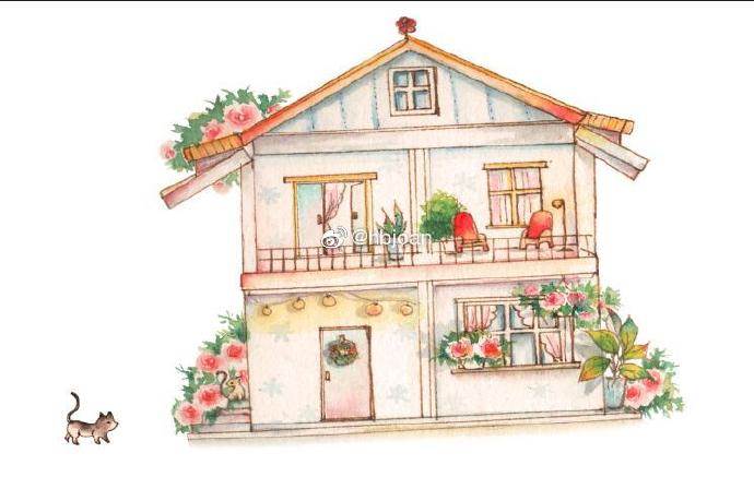 简单房子水彩画水彩画房屋简单