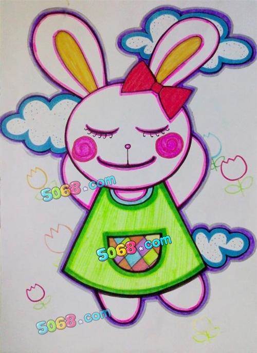 小兔子水彩画小兔子水彩画可爱