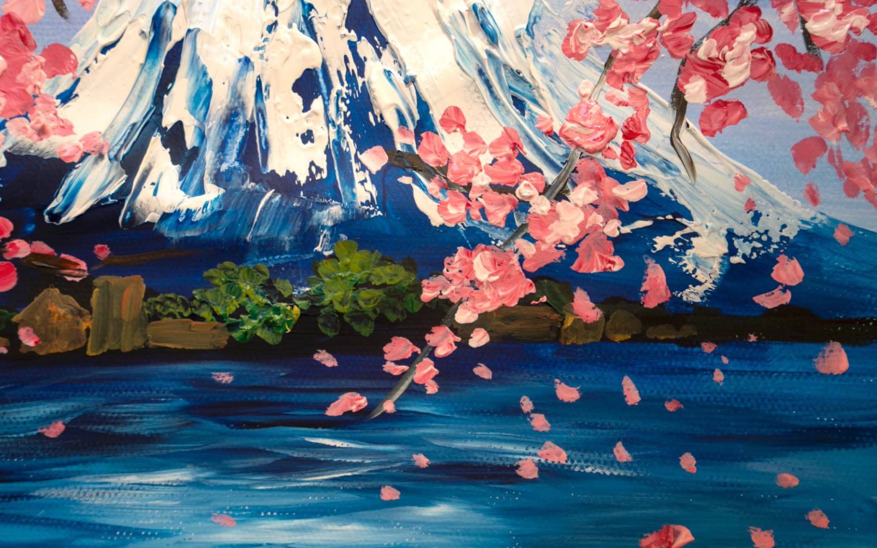富士山水粉画 富士山水粉画教程 水彩迷