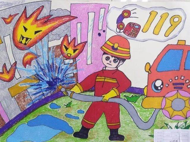 最新消防员绘画作品消防员69儿童画大全