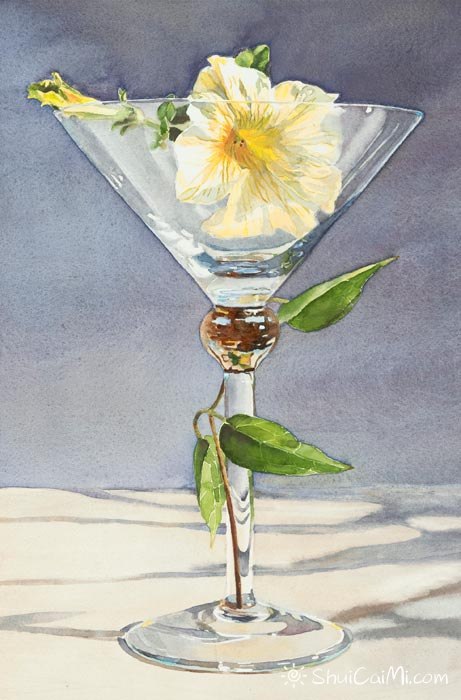 delphinepoussot的静物玻璃瓶水彩画