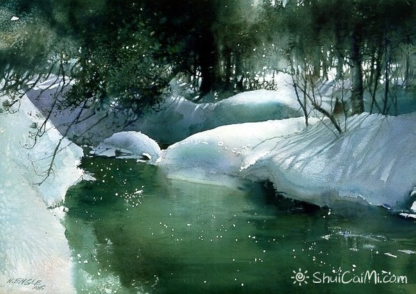 美国画家妮塔恩格尔风景水彩画作品
