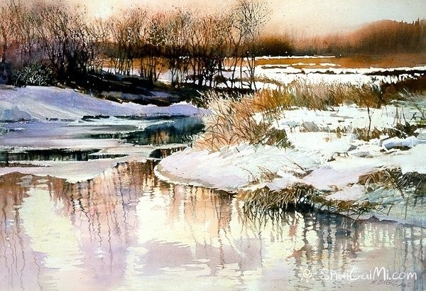 美国画家妮塔恩格尔风景水彩画作品