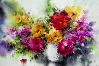 Mohammad Yazdchi的唯美静物花卉水彩手绘 - 爱画网