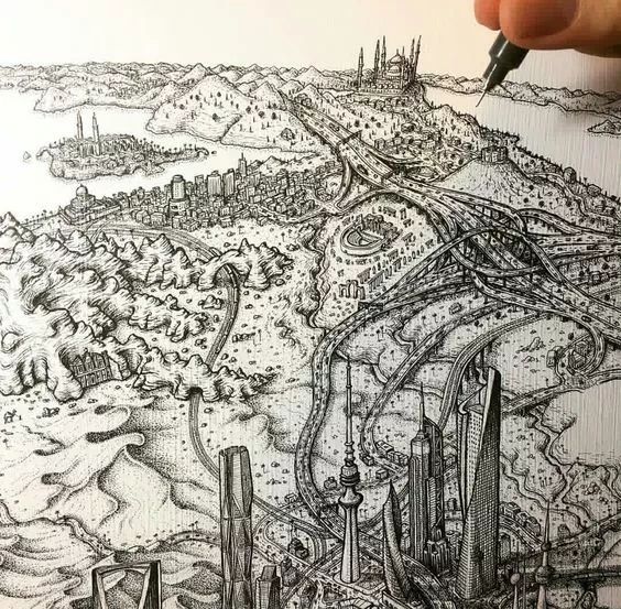葡萄牙插画家Jeff Murray针管笔下的世界欣赏