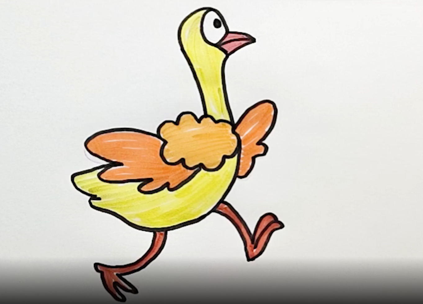 可爱鸵鸟儿童画怎么画鸵鸟简笔画图片大全