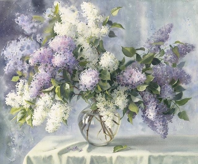 俄罗斯画家elenabazanova花卉静物水彩图片作品欣赏