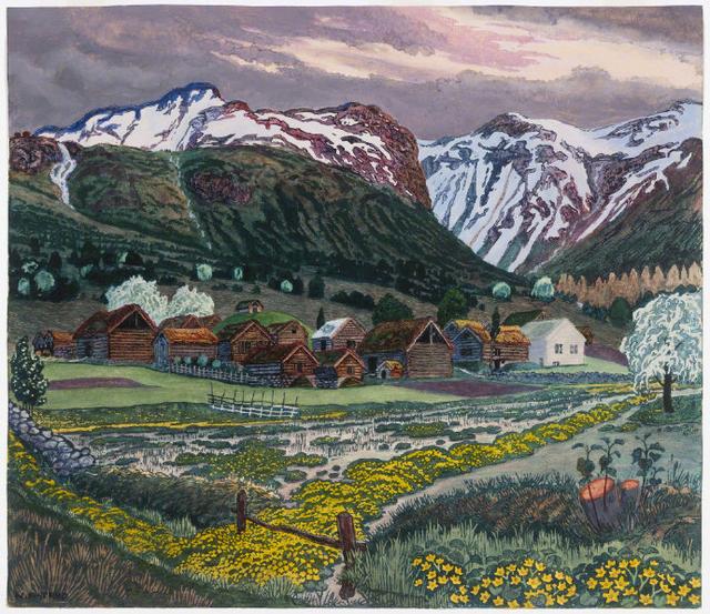 挪威画家Nikolai Astrup森林旷野绘画作品欣赏