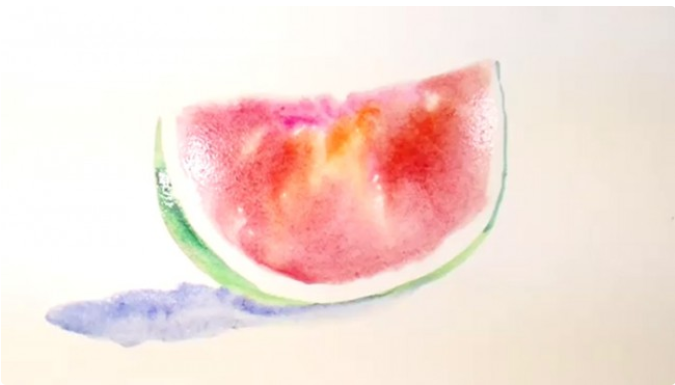 夏日炎炎的西瓜水彩画手绘详细教程 水彩迷