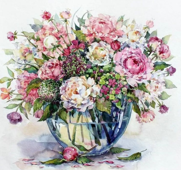 俄罗斯插画师elenavavilina水彩作品散发魅力的美艳花卉
