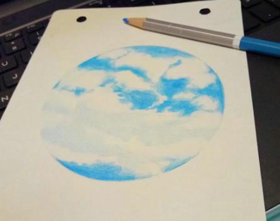 彩铅云朵渐变色画法图片