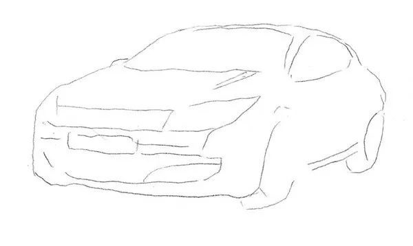 汽车素描绘画教程 轿车的绘画步骤