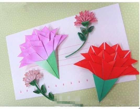 康乃馨折纸照片图片