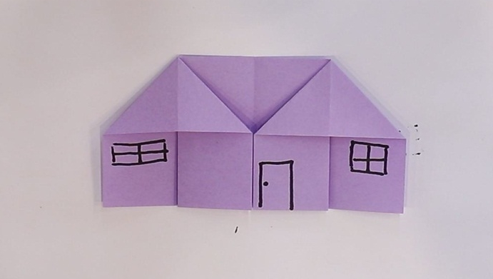 【手工折纸立体房子图解】立体小房子折纸教程(简单漂亮)