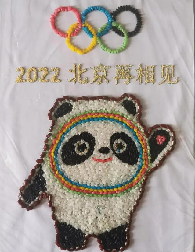 棉签皮筋制作奥运五环图片